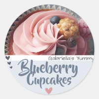 Blueberry Cupcake Fotosjabloon baklabel