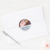 Blueberry Cupcake Fotosjabloon baklabel Ronde Sticker (Envelop)