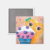 Blueberry Cupcake Love Magneet (Voorkant / Achterkant)