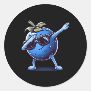 Blueberry Dabbing Boys Meisjes Peuter Dancing Ronde Sticker