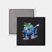 Blueberry Dabbing Dancing Blueberry Fruit Magneet (Voorkant / Achterkant)