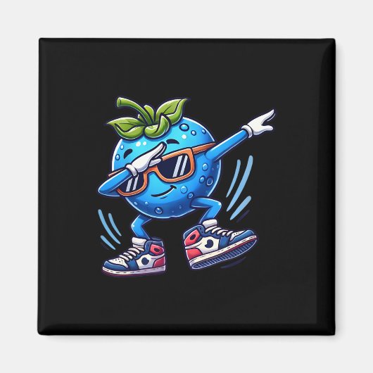 Blueberry Dabbing Dancing Blueberry Fruit Magneet (Voorkant)