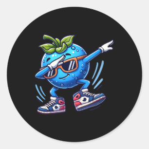 Blueberry Dabbing Dancing Blueberry Fruit Ronde Sticker