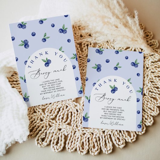 Blueberry dank u bes veel dank u kaart