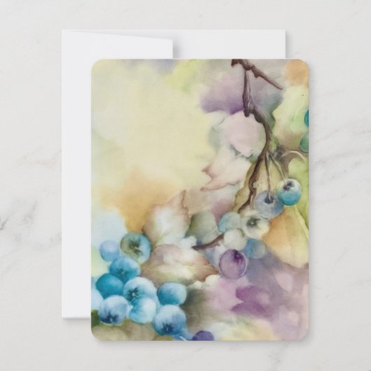 Blueberry Dawn - Handgeschilderde Blueberry Note-K Notitiekaartje (Voorkant)