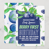 Blueberry Design, eerste verjaardag van Berry Kaart (Voorkant / Achterkant)