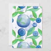 Blueberry Design, eerste verjaardag van Berry Kaart (Achterkant)