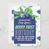 Blueberry Design, eerste verjaardag van Berry Kaart (Voorkant)