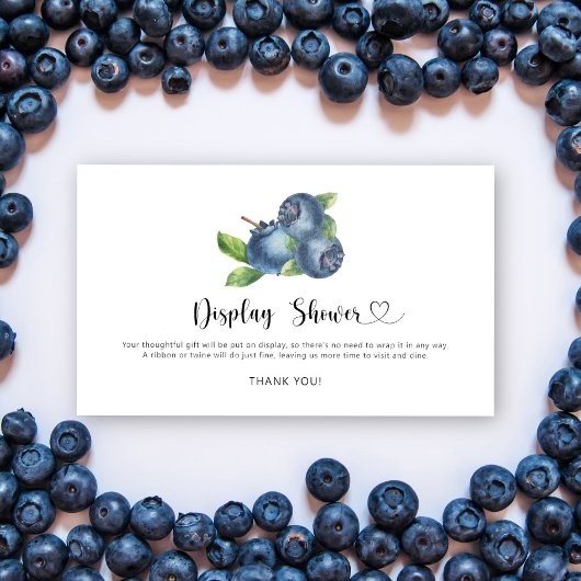 Blueberry - display douche informatiekaartje