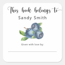 Blueberry - Dit boek behoort tot Vierkante Sticker