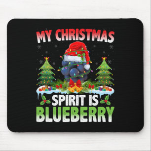 Blueberry dragen Santa Hat - Kerstmis geest is Muismat
