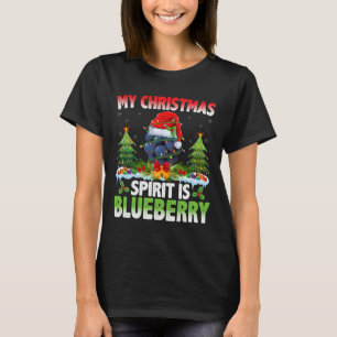 Blueberry dragen Santa Hat - Kerstmis geest is T-shirt