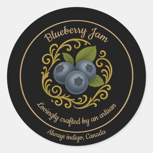 Blueberry Dream – Ambachtelijke Jam Label (Voorkant)