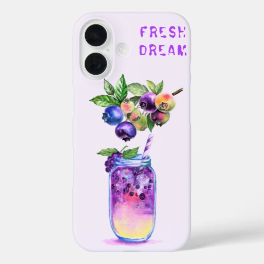 Blueberry Drink iPhone hoesjes - Aangepaste tekst (Achterkant)
