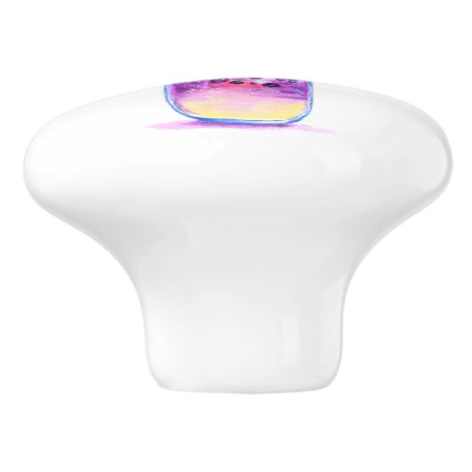 Blueberry Drink keramische knop - aangepaste tekst (Zijkant)