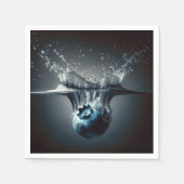 Blueberry duikt in het water servet (Voorkant)