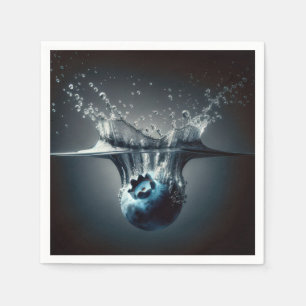 Blueberry duikt in het water servet