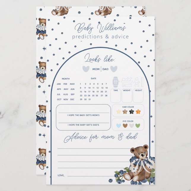 Blueberry Dusty Blue Beat Baby Boy voorspellingssp (Voorkant / Achterkant)