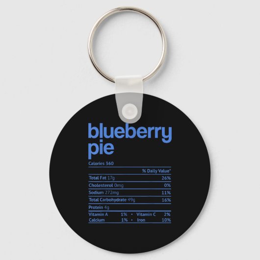 Blueberry E Nutrition Facts Funny Thanksgiving Chr Sleutelhanger (Voorkant)