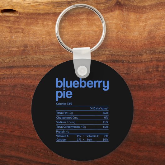 Blueberry E Nutrition Facts Funny Thanksgiving Chr Sleutelhanger (Voorkant)