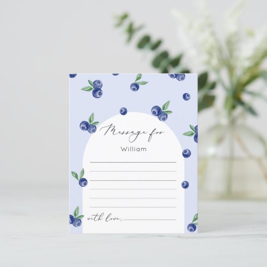 Blueberry eerste keer capsule berichtkaart (Staand voorkant)