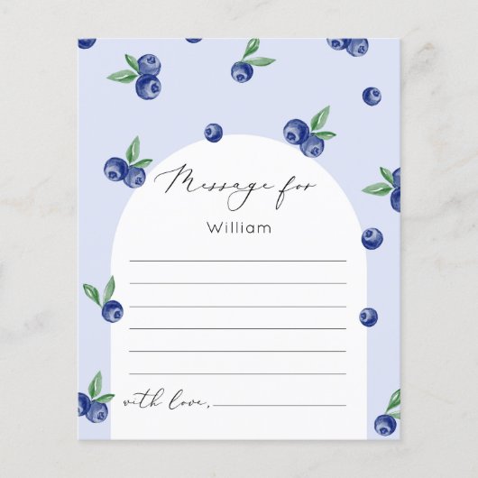 Blueberry eerste keer capsule berichtkaart (Voorkant)