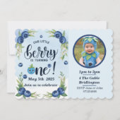 Blueberry eerste verjaardag Jongens 1e feest Kaart (Voorkant)