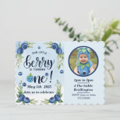 Blueberry eerste verjaardag Jongens 1e feest Kaart (Staand voorkant)