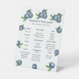 Blueberry eerste verjaardag mijlpaal verjaardag reclamebord met voetstuk