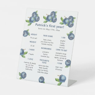 Blueberry eerste verjaardag mijlpaal verjaardag reclamebord met voetstuk
