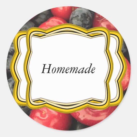 Blueberry en Cherry Fruit Jar Label (Voorkant)