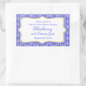 Blueberry en citroenjam blauw voedsellabel sticker (Tas)