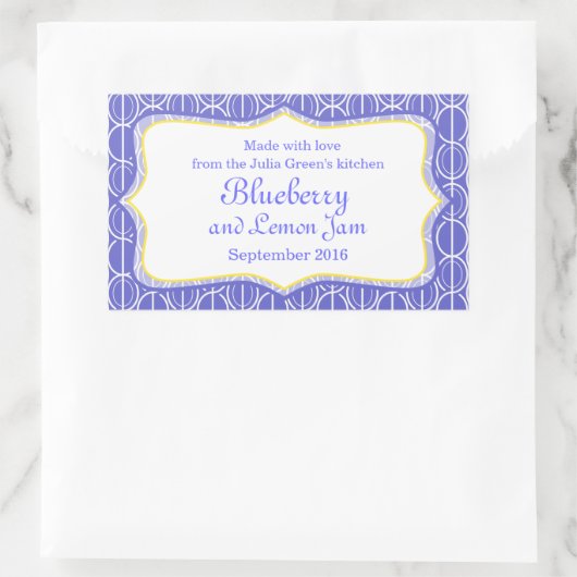 Blueberry en citroenjam blauw voedsellabel sticker (Tas)