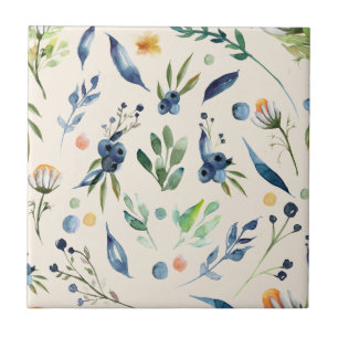 Blueberry en Daisy Clear Afbeelding naadloos Tegeltje