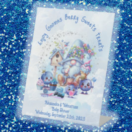 Blueberry en Gnomes Baby shower Reclamebord Met Voetstuk