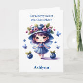 Blueberry Fairy Berry Verjaardag kleindochter Kaart (Voorkant)