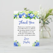 Blueberry Floral Baby Shower Bedankkaart (Staand voorkant)