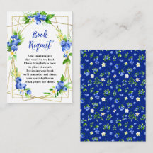 Blueberry Floral Baby Shower Book Request