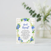 Blueberry Floral Baby Shower Book Request Informatiekaartje (Staand voorkant)