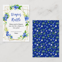 Blueberry Floral Baby Shower Diaper Raffle