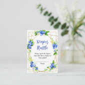 Blueberry Floral Baby Shower Diaper Raffle Informatiekaartje (Staand voorkant)