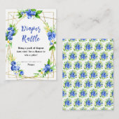 Blueberry Floral Baby Shower Diaper Raffle Informatiekaartje (Voorkant / Achterkant)