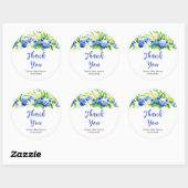 Blueberry Floral Baby Shower Thank You Ronde Sticker (Vel)