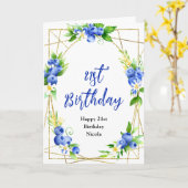 Blueberry Floral Birthday Kaart (Gele Bloem)