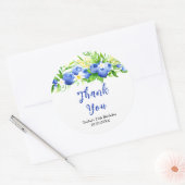 Blueberry Floral Birthday Party Thank You Ronde Sticker (Envelop)