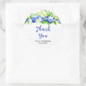 Blueberry Floral Birthday Party Thank You Ronde Sticker (Tas)