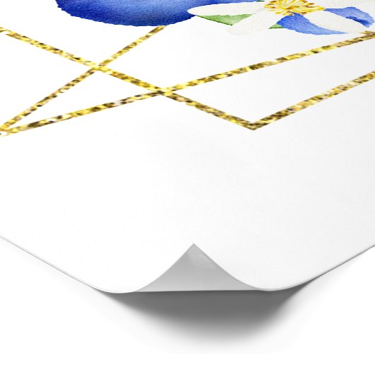 Blueberry Floral Birthday Party Welcome Sign Poster (Hoek)