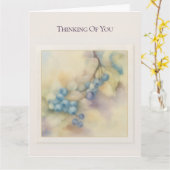 Blueberry Floral Folded Greeting Card - Blank  Kaart (Gele Bloem)