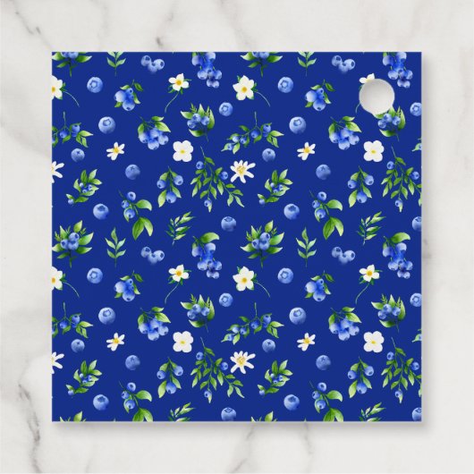 Blueberry Floral Wedding Dank u Bedankjes Labels (Achterkant)