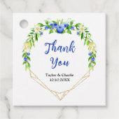 Blueberry Floral Wedding Dank u Bedankjes Labels (Voorkant)